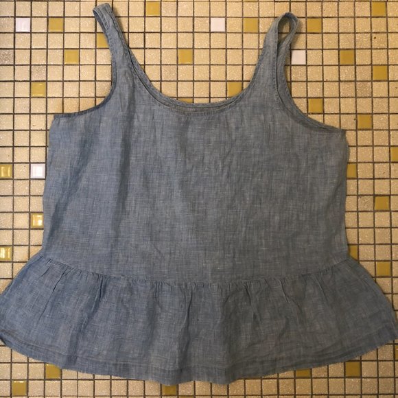 J Brand Liat Linen Peplum Tank - Picture 2 of 4